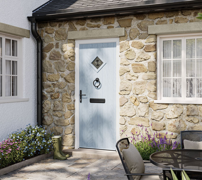 cottage blue composit front door